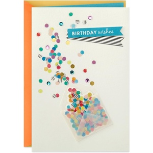 Hallmark Birthday Card (Envelope with Confetti). | High Quality Paper(White  Multicolor)