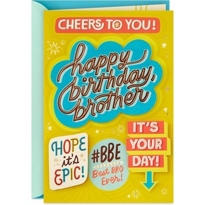 Hallmark Birthday Card for Brother from Sister (Cheers to You)