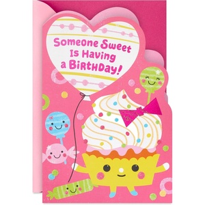 Hallmark Birthday Card for Girls (Cupcake and Candy Stickers)(Modern)