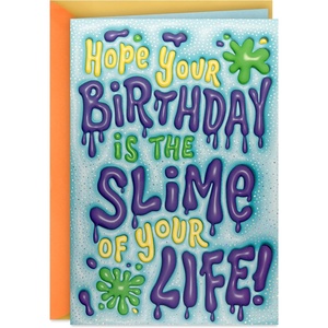 Hallmark Birthday Card for Girls (Cupcake and Candy Stickers)(Slime of Your Life)
