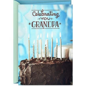 Hallmark Birthday Card for Grandpa (Bear Buddies) for Birthdays, Grandparent’s Day, Any Occasion(Blue  Birthday Cake)