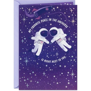 Hallmark Birthday Card for Husband, Wife, Boyfriend, Girlfriend (Astronauts, Favorite Place in the Universe)(Favorite Place in the Universe)