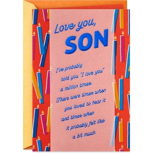 Hallmark Birthday Card for Son (Love You a Million Times) Colorful Candles(Love You a Million Times)