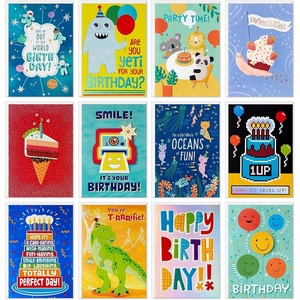 Hallmark Birthday Cards for Kids (12 Cards with Envelopes, Refill Pack Card Organizer Box) Dinosaur, Animals, Video Game, Birthday Boy, Birthday Girl(Kids Birthday Pack)
