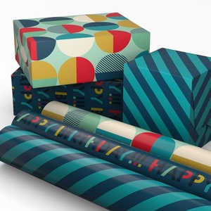 Hallmark Birthday Wrapping Paper Mini Rolls, 3-Pack (Navy Blue and Teal Stripes, Orange and Yellow Mod Circles) for Graduations, Father’s Day, Easter, Any Occasion – 60 Sq. Ft. Total(Stripes  Mod Circles  Happy Birthday (3 Mini Rolls))