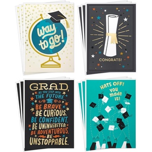 Hallmark Blank Cards Assortment with Organizer, Black & White Stripes (40 Note Cards with Envelopes) for Graduation, Just Because, All Occasion(Graduation (12 Pack))