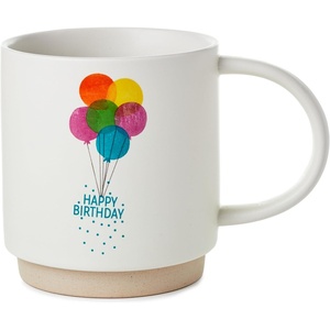 Hallmark Ceramic Coffee Mug, 16oz (Birthday Balloons) Birthday Gift for Teacher, Friend, Coworker(Birthday Balloon Mug)