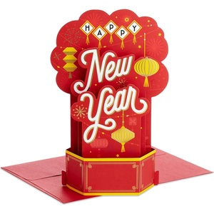 Hallmark Chinese New Year Card 2026 (Lunar New Year Pop Up Card with Red Lucky Money Envelope) Lantern 3D, Year of the Horse(Lantern 3D Card)