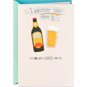 Hallmark Funny Beer Birthday Card from All of Us (To A Dad Who’s Lager Than Life)