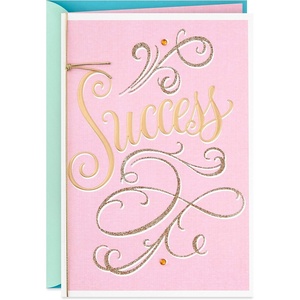 Hallmark Graduation Card (Cap and Gown)(Pink & Gold Success)