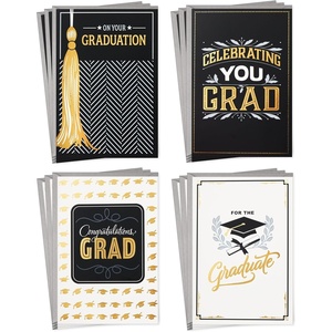 Hallmark Graduation Cards Assortment, Black and Gold, Congratulations Grad (12 Cards and Envelopes, 4 Designs)(Congratulations Grad)