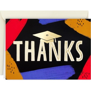 Hallmark Graduation Cards Assortment, Congrats (16 Cards and Envelopes, 4 Designs)(Brush Strokes Thanks  40 Notecards)