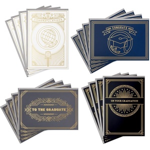 Hallmark Graduation Cards Assortment, Gold Foil Neutrals (16 Cards and Envelopes, 4 Designs)(Black  Blue  Grey and Gold)