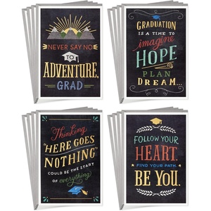 Hallmark Graduation Cards Assortment, Inspirational Quotes (16 Cards with Envelopes)(Black)