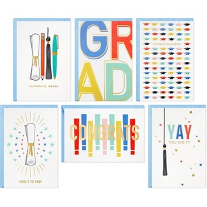 Hallmark Graduation Cards Bulk Assortment, Colorful Congrats (36 Cards and Envelopes, 6 Designs)(Colorful Congrats)