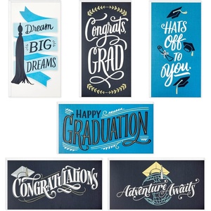 Hallmark Graduation Money Holders or Gift Card Holders Bulk Assortment, Hats Off (36 Greeting Cards with Envelopes, 6 Designs)(Hats Off)