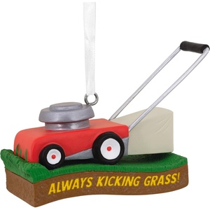 Hallmark Kicking Grass Lawn Mower Resin Christmas Ornament (0001HGO3054)