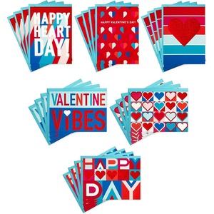 Hallmark Kraft Thanksgiving Cards Assortment (24 Assorted Cards with Envelopes) Leaves, Pumpkins, Gourds(Valentine Glitter Foil Notecards)