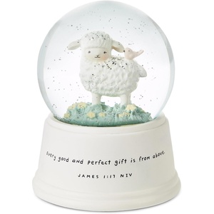 Hallmark Little Lamb Musical Snow Globe (Jesus Loves the Little Children) Religious Gift for Baptism, New Baby, Grandchild, Godson, Goddaughter, Christmas