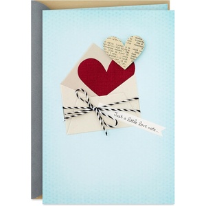 Hallmark Love Card (Heart in Envelope) for Anniversary, Romantic Birthday, Sweetest Day(Heart in Envelope)