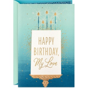 Hallmark Mother’s Day Card, Floral Gemstone (Moms Make the World Go Round) for Mom, Sister, Friend, Activist(Happy Birthday  My Love)