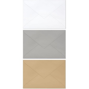 Hallmark Neutral Bulk Envelope Assortment (100 Envelopes) White, Slate Gray, Latte Tan