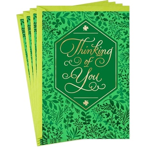 Hallmark Pack of St. Patricks Day Cards, Thinking of You (4 Cards and Envelopes)(St. Patrick’s Day  Thinking of You)