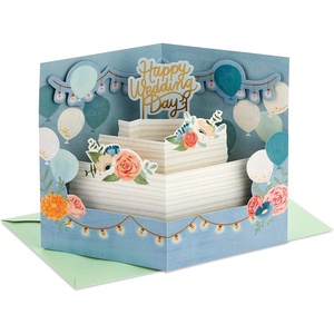 Hallmark Paper Wonder Pop Up Wedding Card (Mr. and Mrs.)(Blue)