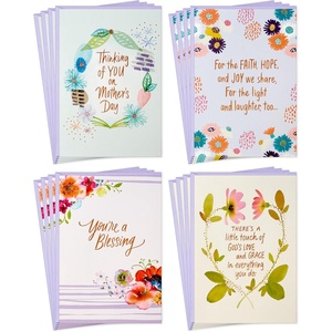 Hallmark Religious Mother’s Day Card Assortment (16 Cards with Envelopes) Purple, Teal and Orange Flowers(Mother’s Day)