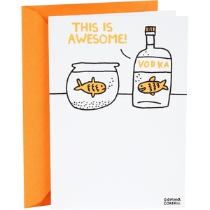 Hallmark Shoebox Funny Birthday Card (Vodka Goldfish)(5 X 7. 2 inches)