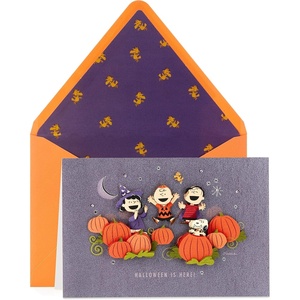 Hallmark Signature Fall and Thanksgiving Card (Happy Fall) Pumpkins, Mums, Sweaters, Coffee, Candles, Pie(Peanuts Halloween is Here!)