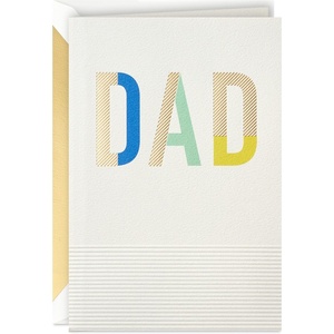 Hallmark Signature Fathers Day Card for Dad from Son or Daughter (Celebrate)(Ivory and Gold)