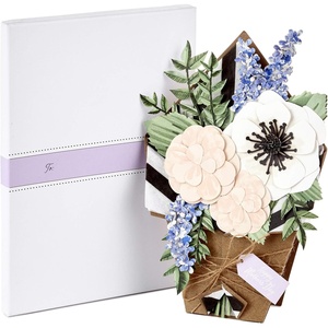 Hallmark Signature Paper Craft Flowers Displayable Bouquet Mothers Day Card for Mom (1499MBC1027)(Every Beautiful Thing)