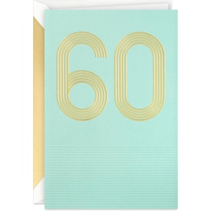 Hallmark Signature Studio Collection 60th Birthday Card (Green and Gold)