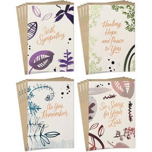 Hallmark Sympathy Card Assortment (16 Cards with Envelopes, 4 Designs) Minimalist Nature