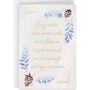Hallmark Sympathy Card (White Flowers, Strength and Comfort(49)