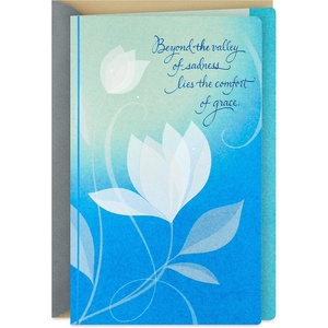 Hallmark Sympathy Card for Anniversary of Death (Caring Thoughts Never Stopped) for Widow, Widower, Friend(Comfort of Grace)