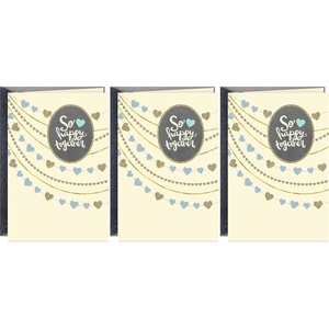 Hallmark Wedding Card (Strings of Hearts)(5 inches x 7.19 inches (Pack of 3))