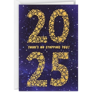 Hallmark Year-Dated Graduation Card, Class of 2026 (There’s No Stopping You) Gold Foil Stars on Blue(There’s No Stopping You (2025))