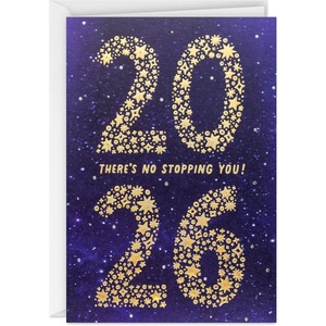 Hallmark Year-Dated Graduation Card, Class of 2026 (There’s No Stopping You) Gold Foil Stars on Blue(There’s No Stopping You (2026))