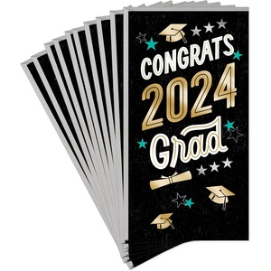 Hallmark Year-Dated Graduation Money Holder Cards, Congrats 2026 Grad (10 Cards with Envelopes) Black, Blue, Gold Foil(Class of 2024)