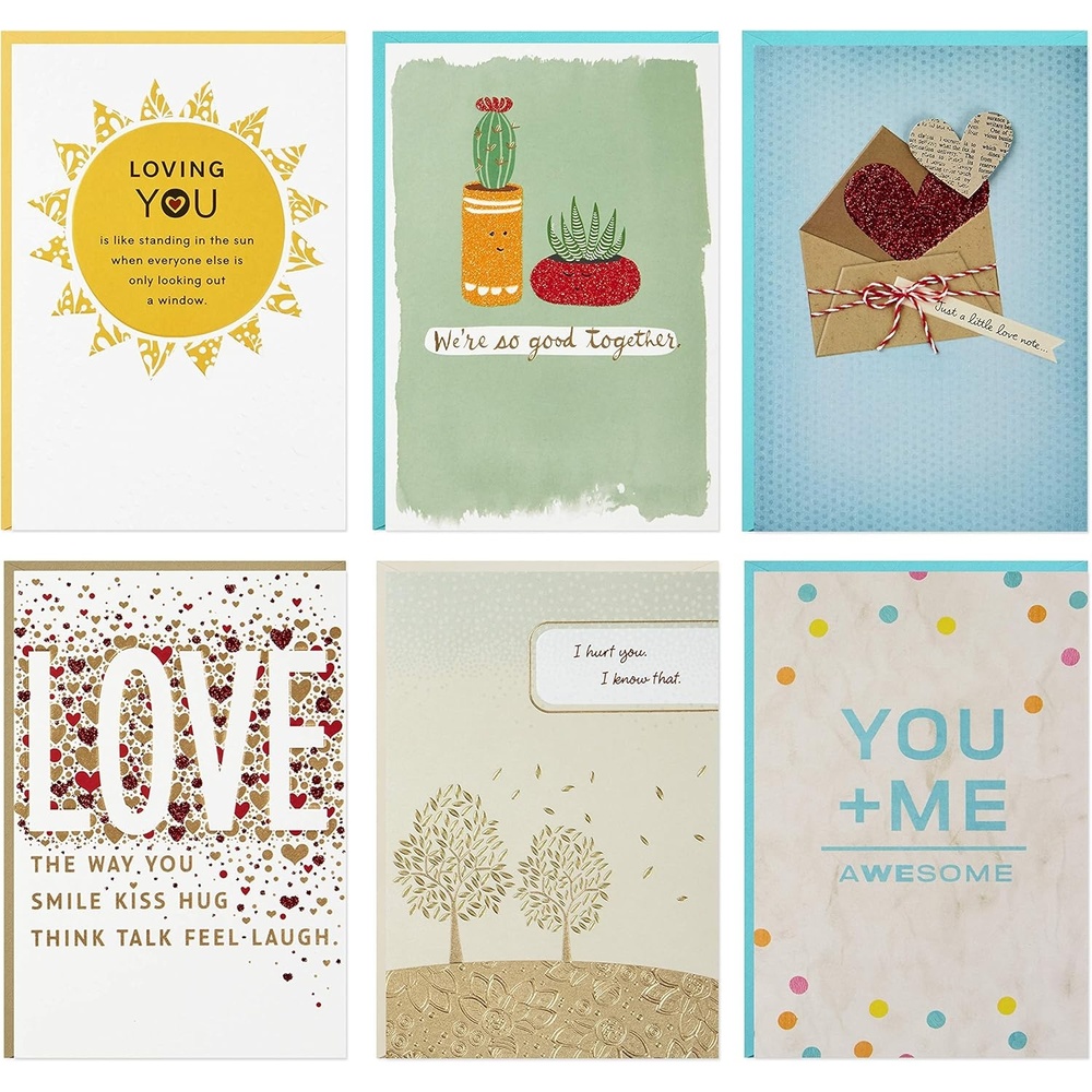 image:imageHallmark Love Card Assortment 6 Cards with Envelopes for New Relationship Miss You Time Apart Just BecauseShort  Sweet  6 Cards