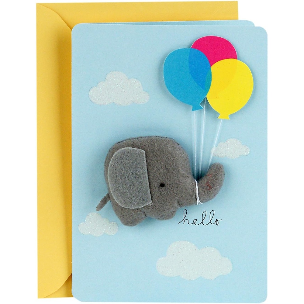 image:imageHallmark Signature Baby Shower Card for Boy Elephant with Balloon Welcome New Baby Boy Congratulations