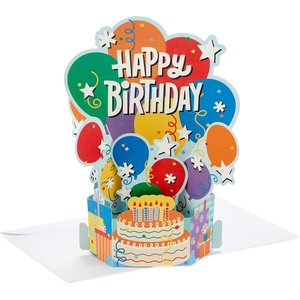 Hallmark Paper Wonder Pack of Pop Up Birthday Cards, Balloons and Cake (8 3D Cards and Envelopes)