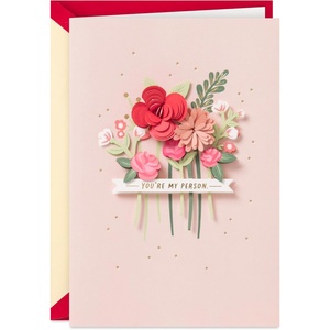 Hallmark Signature Anniversary Card (Day Filled with Love) for Romantic Birthday, Love, Valentine’s Day(Paper Flowers  My Person)